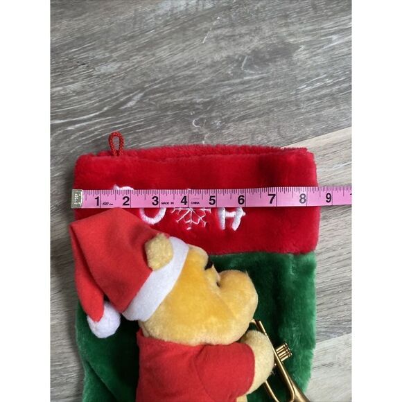 Winnie the Pooh plush with horn Christmas stocking Red Green Yellow - Picture 5 of 6